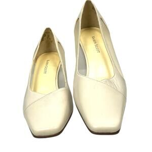 KAREN SCOTT Cream Leather Pumps Mesh Sides  8.5  Unused Formal Glam Corpcore